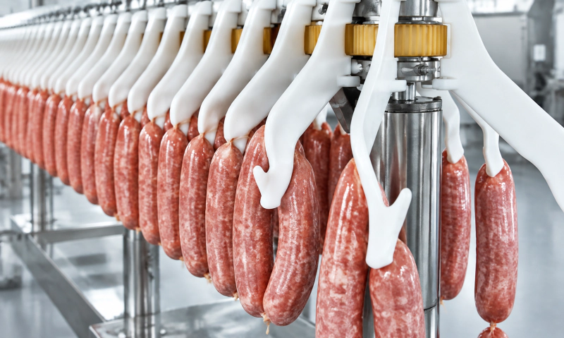 Automatic sausage hanging process
