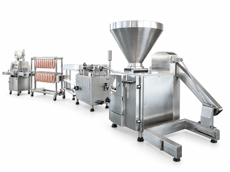 Core sausage processing equipment including filling linking hanging clipping and cutting machines